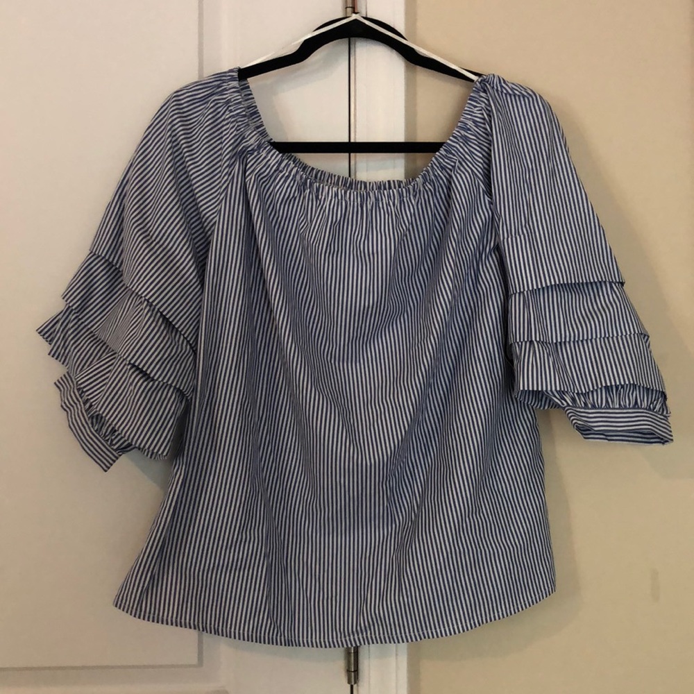 Stripped Off the Shoulder Shirt